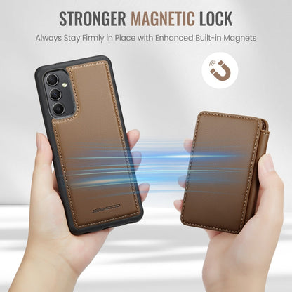 For Samsung Galaxy A54 5G JEEHOOD J05 Business Magnetic Style RFID Leather Phone Case(Brown)