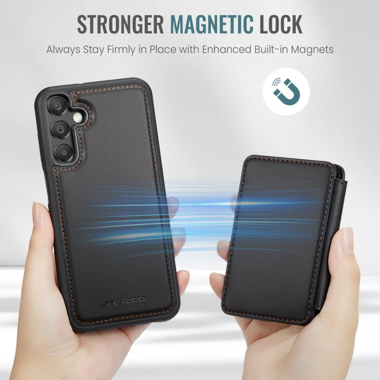 For Samsung Galaxy A55 5G JEEHOOD J05 Business Magnetic Style RFID Leather Phone Case(Black)