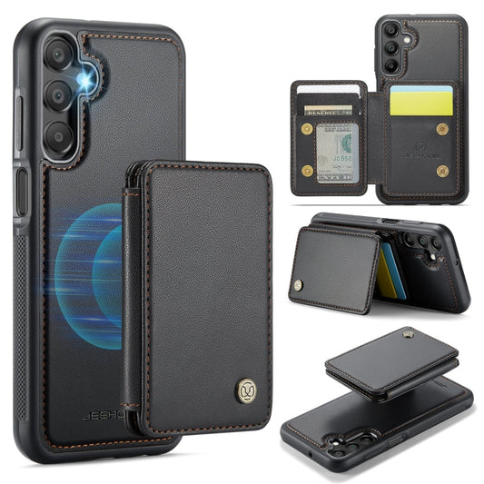 For Samsung Galaxy A16 5G JEEHOOD J05 Business Magnetic Style RFID Leather Phone Case(Black)