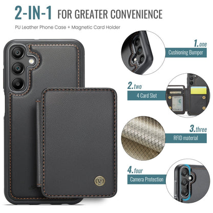 For Samsung Galaxy A16 5G JEEHOOD J05 Business Magnetic Style RFID Leather Phone Case(Black)