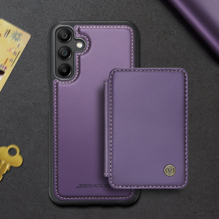 Pour Samsung Galaxy A16 5G JEEHOOD J05 Étui portefeuille en cuir RFID à rabat magnétique (Violet)