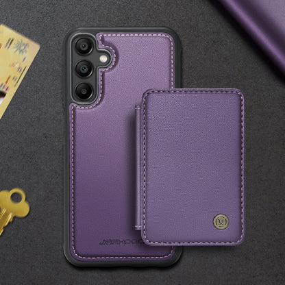 Pour Samsung Galaxy A16 5G JEEHOOD J05 Étui portefeuille en cuir RFID à rabat magnétique (Violet)