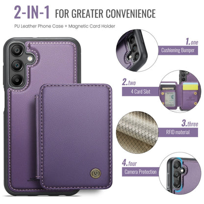 Pour Samsung Galaxy A16 5G JEEHOOD J05 Étui portefeuille en cuir RFID à rabat magnétique (Violet)