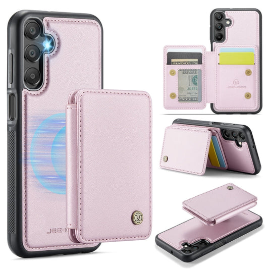 For Samsung Galaxy A16 5G JEEHOOD J05 Business Magnetic Style RFID Leather Phone Case(Pink)