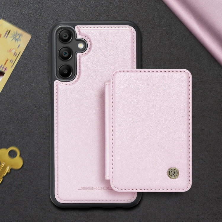 For Samsung Galaxy A16 5G JEEHOOD J05 Business Magnetic Style RFID Leather Phone Case(Pink)