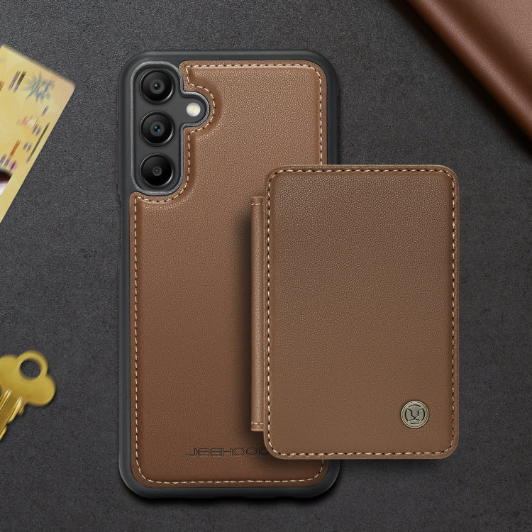 For Samsung Galaxy A16 5G JEEHOOD J05 Business Magnetic Style RFID Leather Phone Case(Brown)