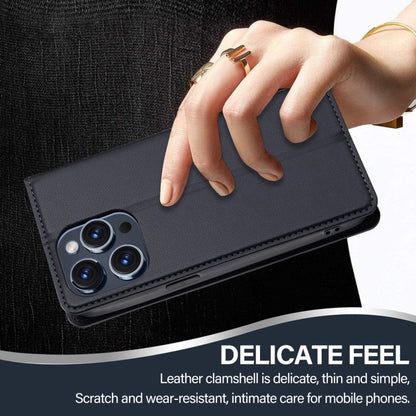 Pour iPhone 14 Pro Max LC.IMEEKE L1 Series Coque de téléphone en PU givré à texture fine (Noir)