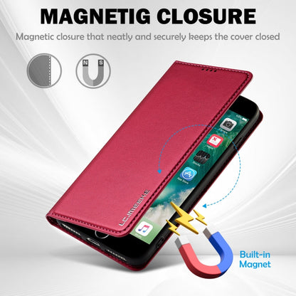 For iPhone 7 Plus / 8 Plus LC.IMEEKE L1 Series Frosted Fine Texture PU Phone Case(Red)