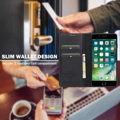 For iPhone 7 / 8 / SE 2020 LC.IMEEKE L1 Series Frosted Fine Texture PU Phone Case(Black)