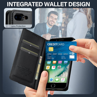 For iPhone 7 / 8 / SE 2020 LC.IMEEKE L1 Series Frosted Fine Texture PU Phone Case(Black)