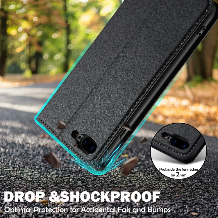 For iPhone 7 / 8 / SE 2020 LC.IMEEKE L1 Series Frosted Fine Texture PU Phone Case(Black)