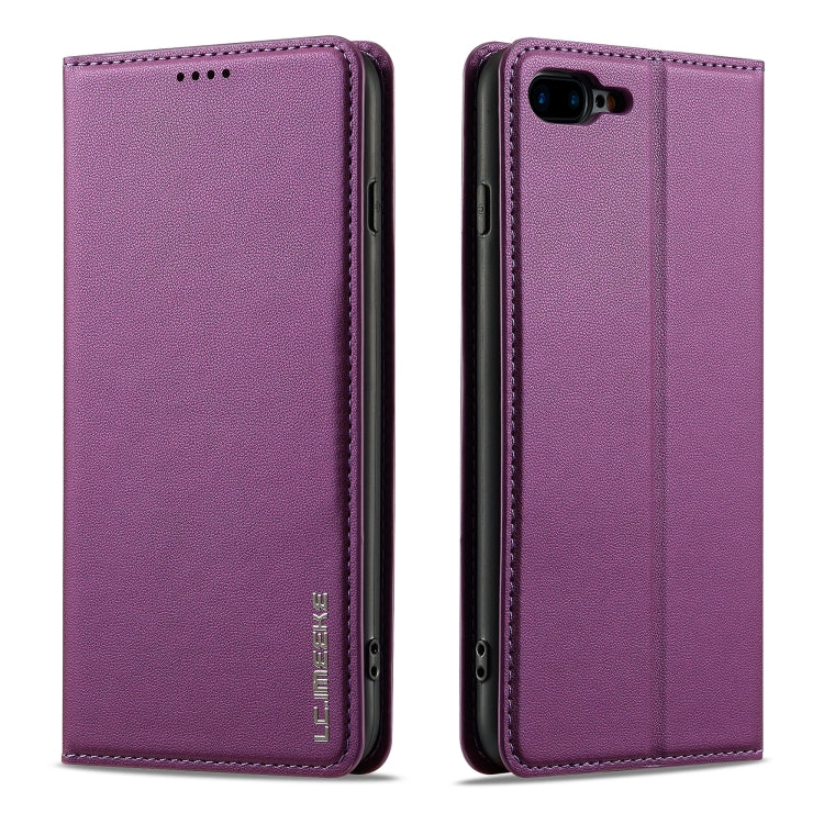 For iPhone 7 / 8 / SE 2020 LC.IMEEKE L1 Series Frosted Fine Texture PU Phone Case(Purple)