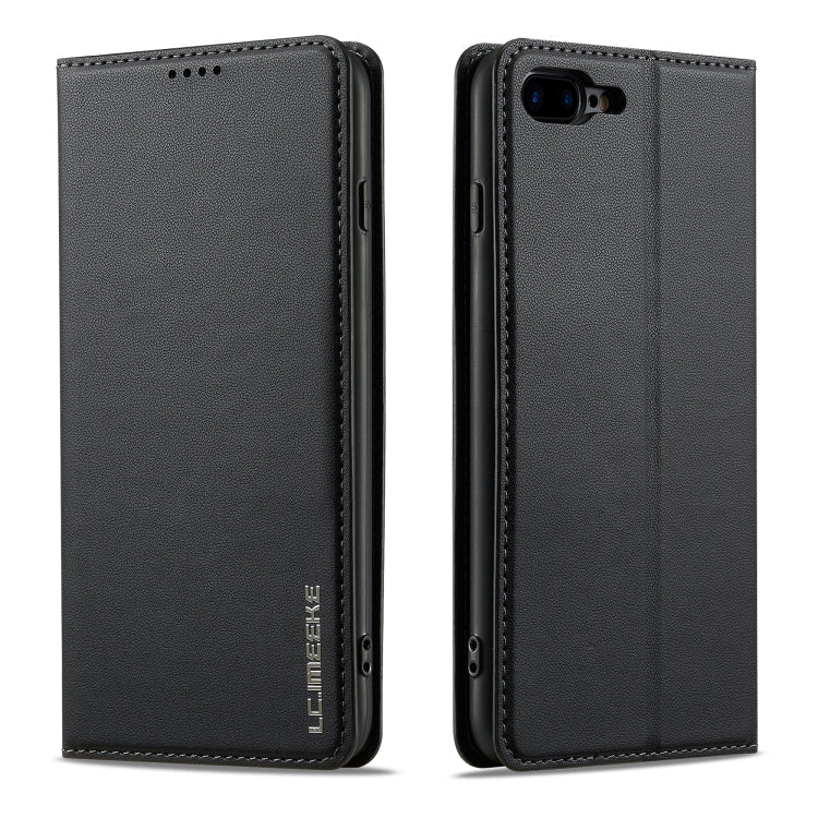 For iPhone SE 2022 LC.IMEEKE L1 Series Frosted Fine Texture PU Phone Case(Black)