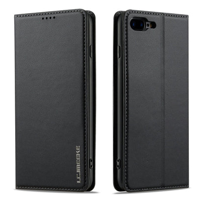For iPhone SE 2022 LC.IMEEKE L1 Series Frosted Fine Texture PU Phone Case(Black)