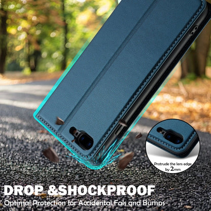 For iPhone SE 2022 LC.IMEEKE L1 Series Frosted Fine Texture PU Phone Case(Blue)