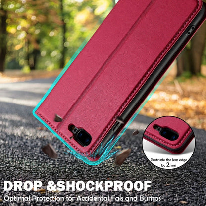 For iPhone SE 2022 LC.IMEEKE L1 Series Frosted Fine Texture PU Phone Case(Red)