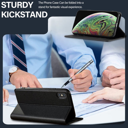 For iPhone X / XS LC.IMEEKE L1 Series Frosted Fine Texture PU Phone Case(Black)