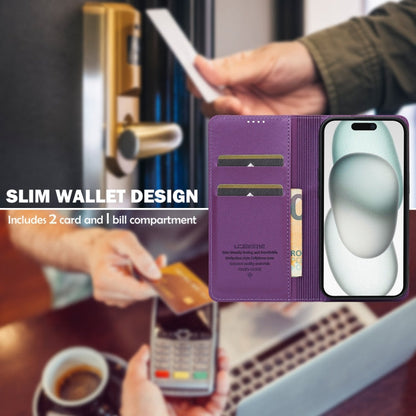 For iPhone X / XS LC.IMEEKE L1 Series Frosted Fine Texture PU Phone Case(Purple)