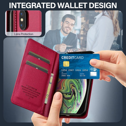 For iPhone X / XS LC.IMEEKE L1 Series Frosted Fine Texture PU Phone Case(Red)