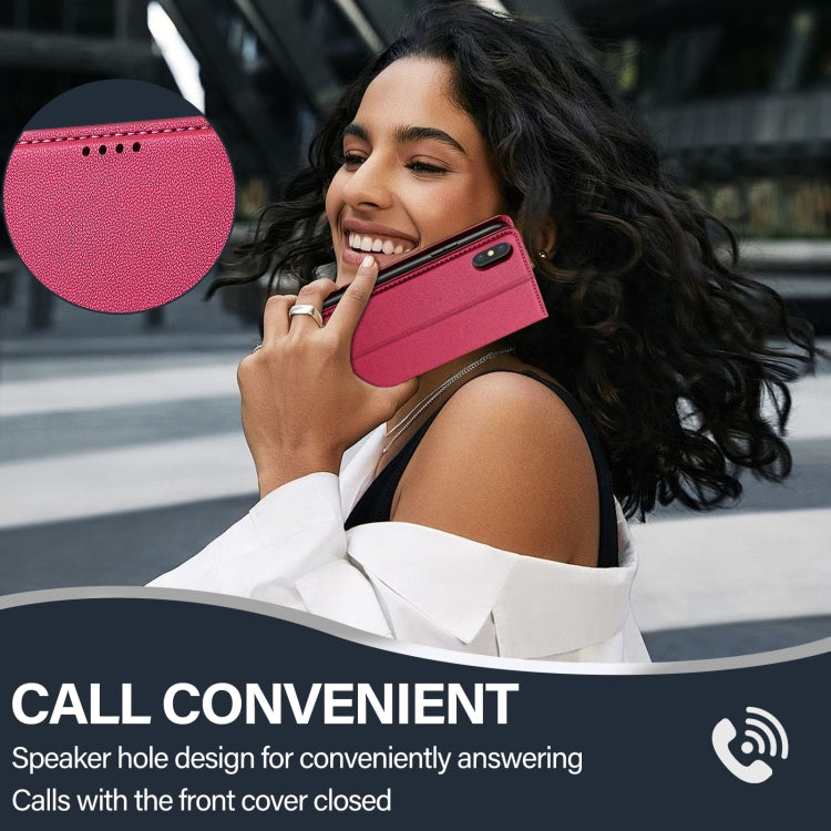 For iPhone X / XS LC.IMEEKE L1 Series Frosted Fine Texture PU Phone Case(Red)