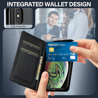 For iPhone XR LC.IMEEKE L1 Series Frosted Fine Texture PU Phone Case(Black)