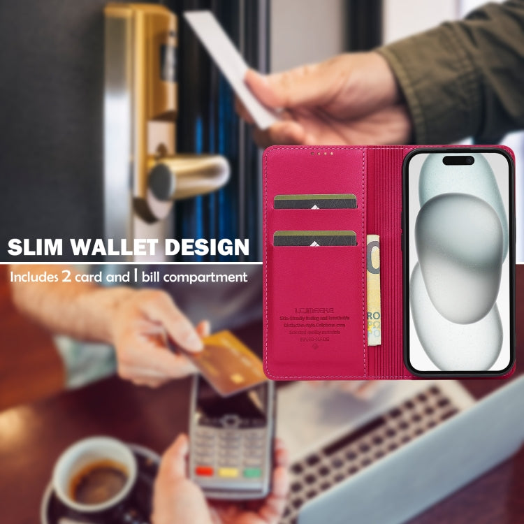 For iPhone XR LC.IMEEKE L1 Series Frosted Fine Texture PU Phone Case(Red)