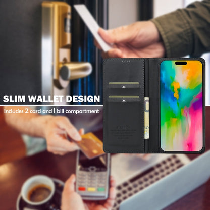 For iPhone 16 Pro LC.IMEEKE L1 Series Frosted Fine Texture PU Phone Case(Black)