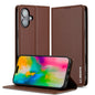 Pour iPhone 16 LC.IMEEKE Série L1 Étui de téléphone en PU texturé mat (marron)