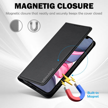 For iPhone 12 / 12 Pro LC.IMEEKE L1 Series Frosted Fine Texture PU Phone Case(Black)
