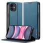 Pour iPhone 12 / 12 Pro LC.IMEEKE L1 Series Étui de téléphone en PU texturé mat (Bleu)