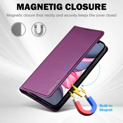 Pour iPhone 12 / 12 Pro LC.IMEEKE L1 Series Étui de téléphone en PU givré à texture fine (Violet)