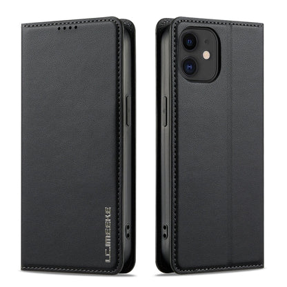 For iPhone 11 LC.IMEEKE L1 Series Frosted Fine Texture PU Phone Case(Black)