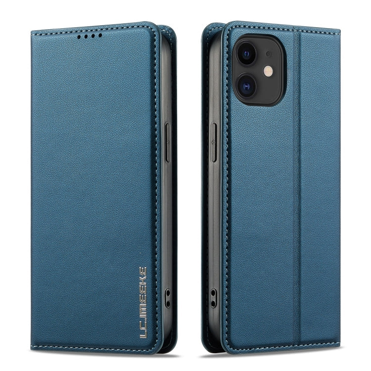 For iPhone 11 LC.IMEEKE L1 Series Frosted Fine Texture PU Phone Case(Blue)
