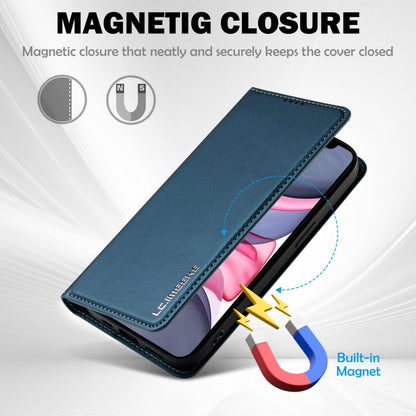 For iPhone 11 LC.IMEEKE L1 Series Frosted Fine Texture PU Phone Case(Blue)