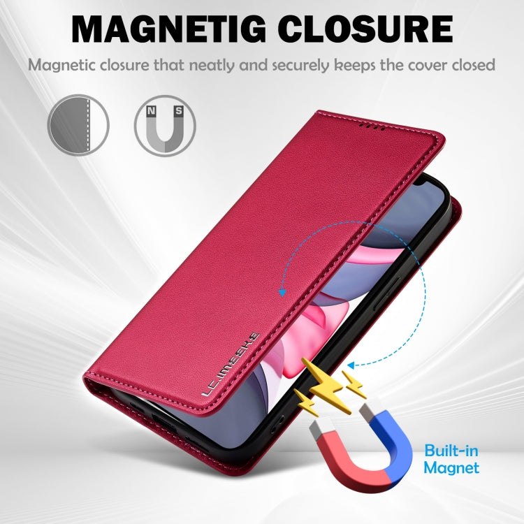 For iPhone 11 LC.IMEEKE L1 Series Frosted Fine Texture PU Phone Case(Red)