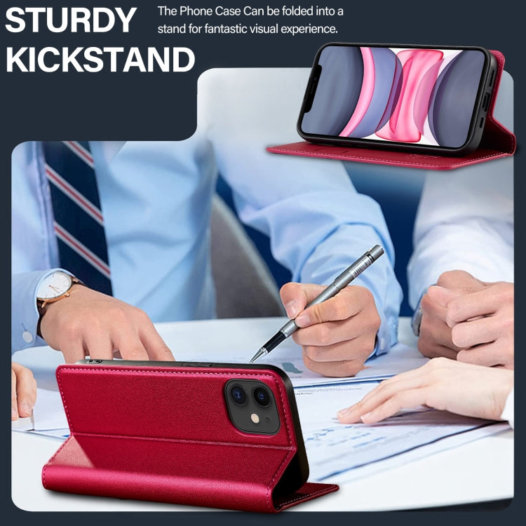 For iPhone 11 LC.IMEEKE L1 Series Frosted Fine Texture PU Phone Case(Red)