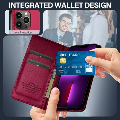 For iPhone 11 Pro LC.IMEEKE L1 Series Frosted Fine Texture PU Phone Case(Red)