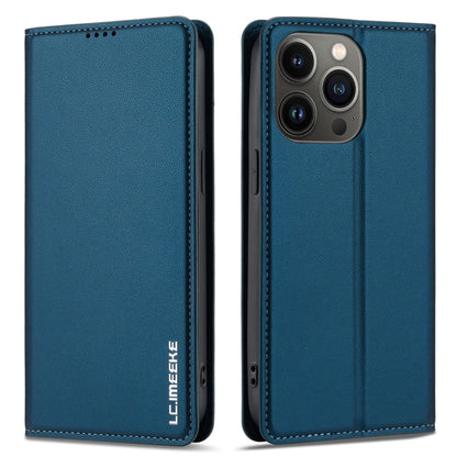 For iPhone 11 Pro Max LC.IMEEKE L1 Series Frosted Fine Texture PU Phone Case(Blue)