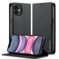 For iPhone 12 mini / 13 mini LC.IMEEKE L1 Series Frosted Fine Texture PU Phone Case(Black)