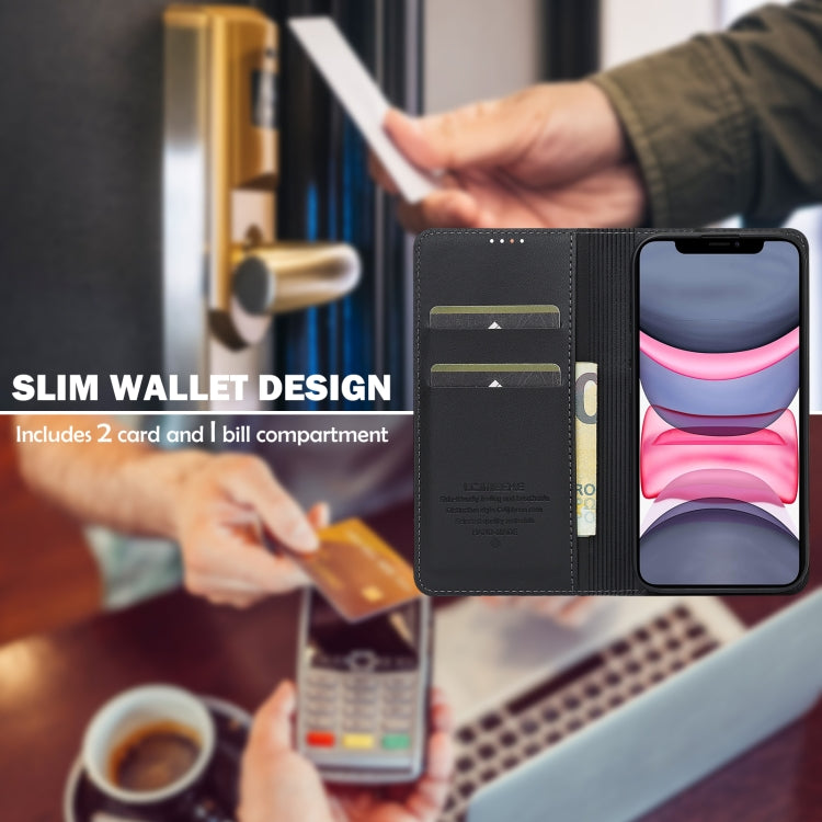 For iPhone 12 mini / 13 mini LC.IMEEKE L1 Series Frosted Fine Texture PU Phone Case(Black)