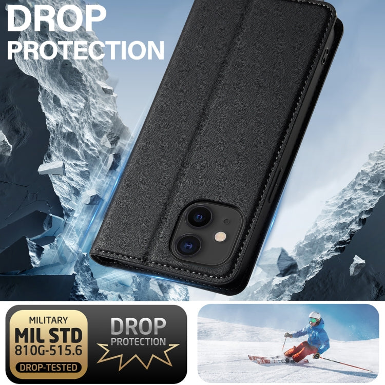For iPhone 12 mini / 13 mini LC.IMEEKE L1 Series Frosted Fine Texture PU Phone Case(Black)