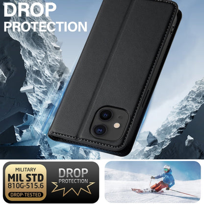 For iPhone 12 mini / 13 mini LC.IMEEKE L1 Series Frosted Fine Texture PU Phone Case(Black)