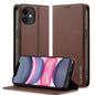 For iPhone 12 mini / 13 mini LC.IMEEKE L1 Series Frosted Fine Texture PU Phone Case(Brown)