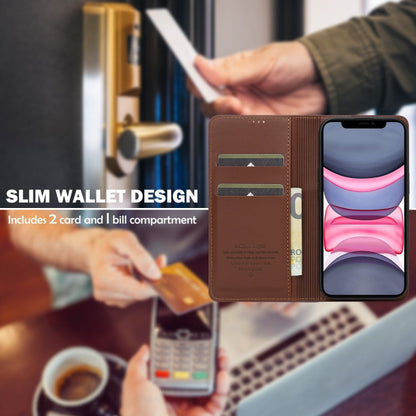 For iPhone 12 mini / 13 mini LC.IMEEKE L1 Series Frosted Fine Texture PU Phone Case(Brown)