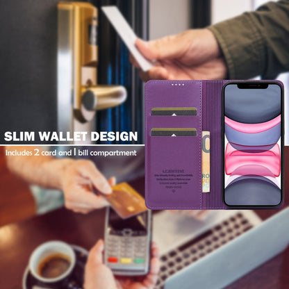 For iPhone 12 mini / 13 mini LC.IMEEKE L1 Series Frosted Fine Texture PU Phone Case(Purple)