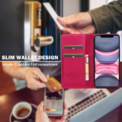 For iPhone 12 mini / 13 mini LC.IMEEKE L1 Series Frosted Fine Texture PU Phone Case(Red)