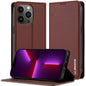 Pour iPhone 13 Pro Max LC.IMEEKE Série L1 Étui de téléphone en PU givré à texture fine (Marron)
