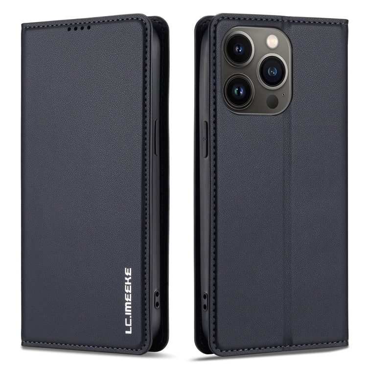 For iPhone 13 Pro LC.IMEEKE L1 Series Frosted Fine Texture PU Phone Case(Black)