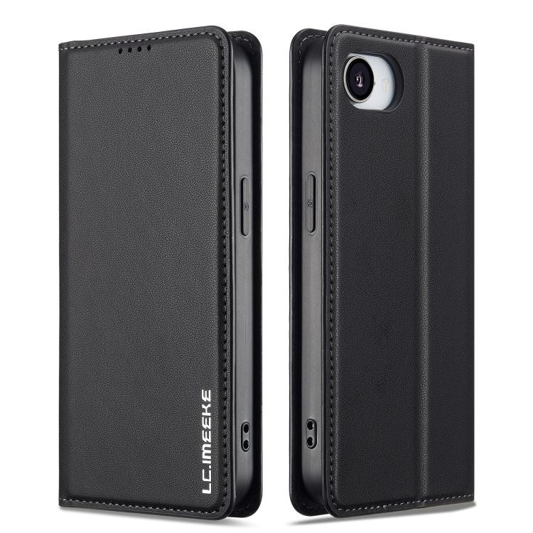 For iPhone 16e / 17e LC.IMEEKE L1 Series Frosted Fine Texture PU Phone Case(Black)