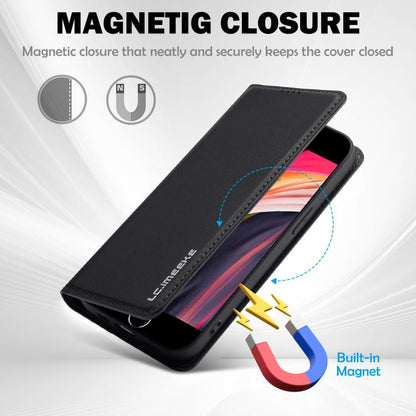 For iPhone 16e / 17e LC.IMEEKE L1 Series Frosted Fine Texture PU Phone Case(Black)